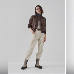 ! Brunello Cucinelli Stretch cotton cover baggy pull-on trousers